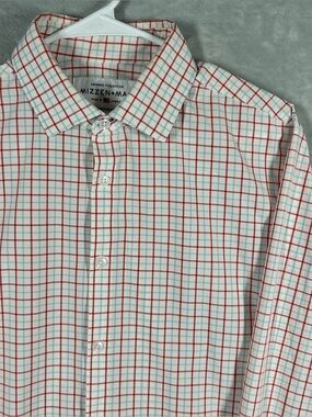 Mizzen + Main Mens Medium Leeward Shirt Standard Fit Button Stretch Plaid USA